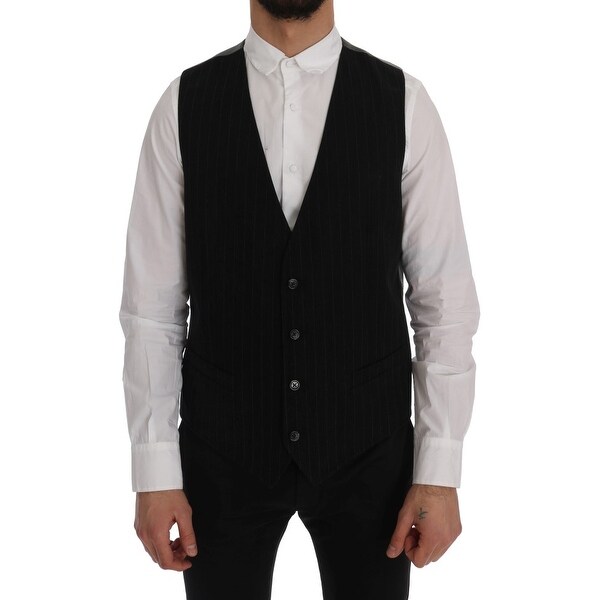 Shop Dolce Gabbana Black Staff Cotton Striped Men S Vest It50 L Ships To Canada Overstock 25737517