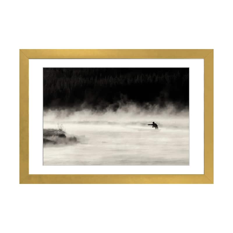 iCanvas "Madison Fly Fishing" by Dennis Frates PFA - Gold - 24x32x1