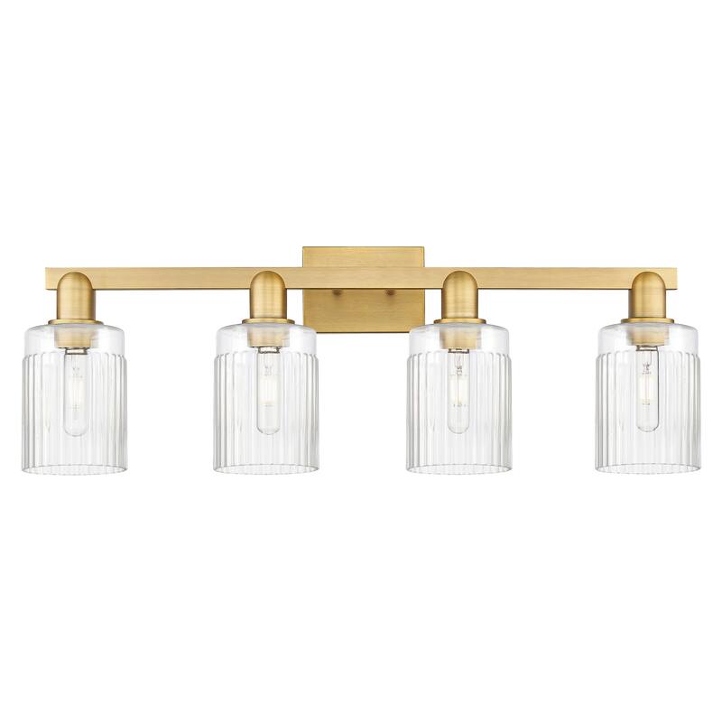 Innovations Lighting 716-4W-11-32 Hadley Vanity Hadley 4 Light 32" - Brushed Brass / Clear