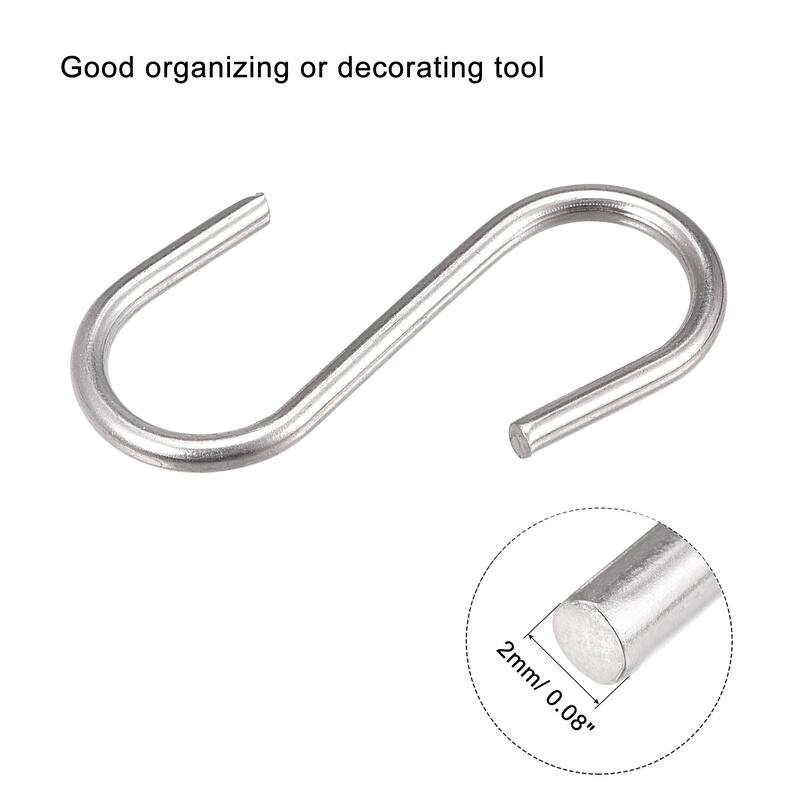 S Hooks Stainless Steel Hanger for Hanging Objects in Kitchen, Garden