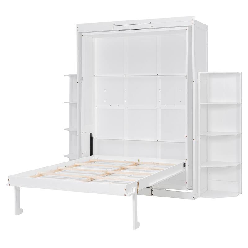 Roomfitters Rotating Queen Murphy Bed with Desk and Shelves 360 Degree Swivel