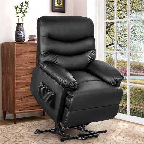 Merax Black Faux Leather Lift Reclining Chair
