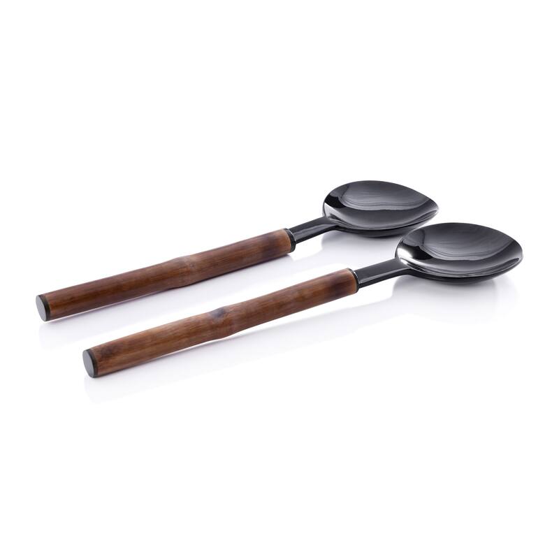 Selvo Bamboo and Horn Server Set - 15" x 4"