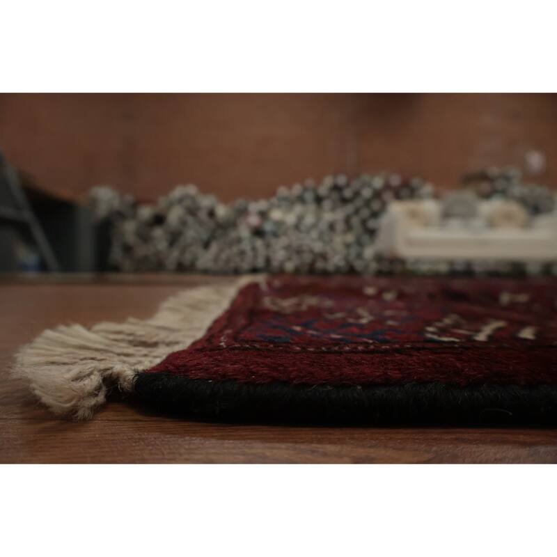 Hand Knotted Oriental 100% Wool Carpet Traditional All-Over Red Turkoman Area Rug - 11' 4'' X 7' 6''