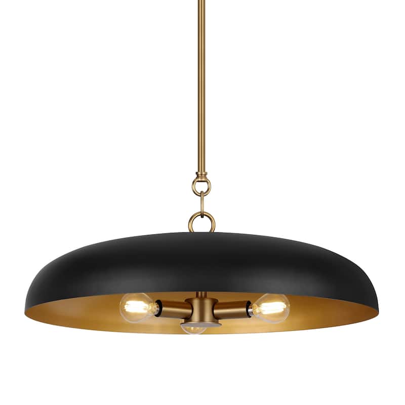 LamQee 20" Pendant Light Metal Dome Ceiling Hanging Lighting Chandelier - 19.7 inch