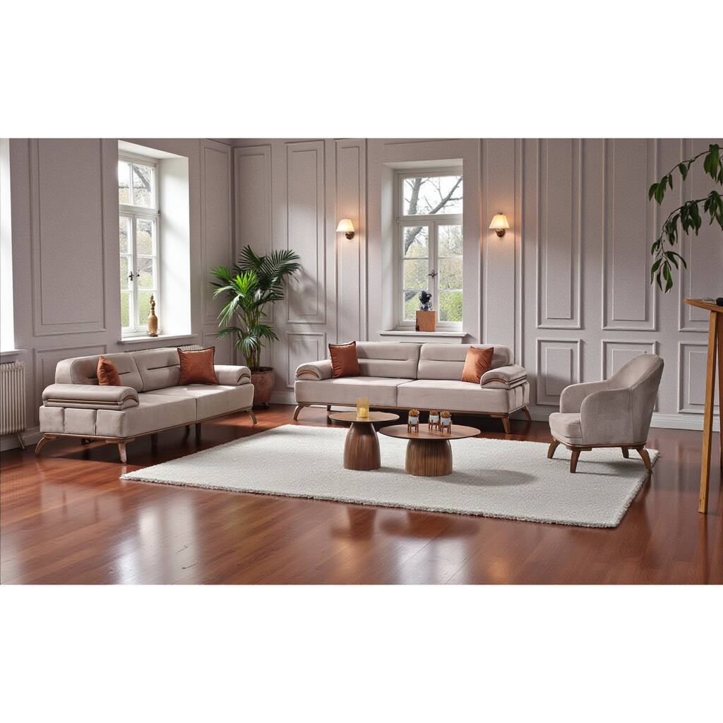 Lowell 3 Pieces Living Room Sets 2 Sofa 1 Chair