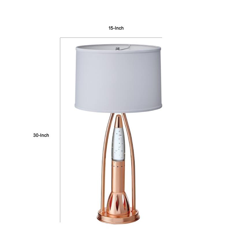 Gerry Table Lamp with 3 Bulb 4 Way Socket Switch, Copper Metal 30 Inch