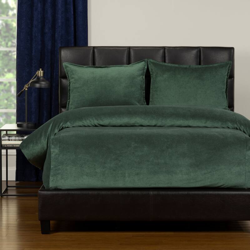 Mixology Padma 3 Piece Bed Cap Comforter Set with Sewn Corners - Emerald - Queen
