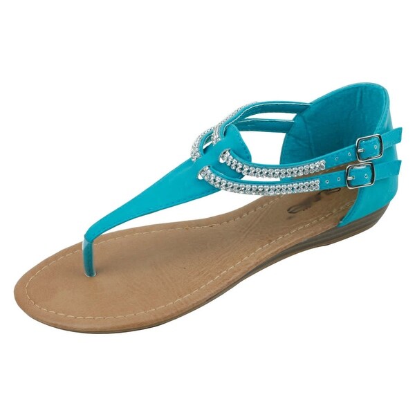 turquoise rhinestone sandals