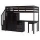 preview thumbnail 12 of 17, Multifunctional Loft Bed with Stairs,Bookshelf,Drawers,Desk & Wardrobe,Twin Size for Bedroom