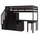 preview thumbnail 43 of 56, Twin Loft Bed w/Stairs, Bookshelf, Drawers, Desk & Wardrobe, Space-Saving for Kids & Teens.