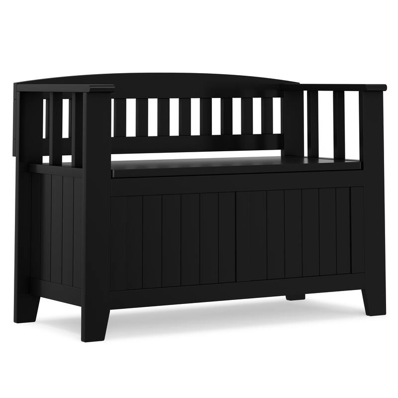 WYNDENHALL Normandy 36" Wide Solid Wood Transitional Small Entryway Storage Bench - 36 Inches wide
