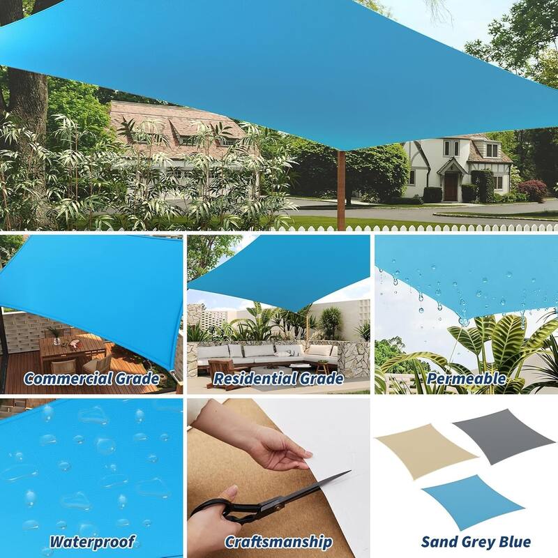 16'X20' Sun Shade Sail Shade Cloth, Sunshade for Patio, Backyard, Deck, Garden, Sand
