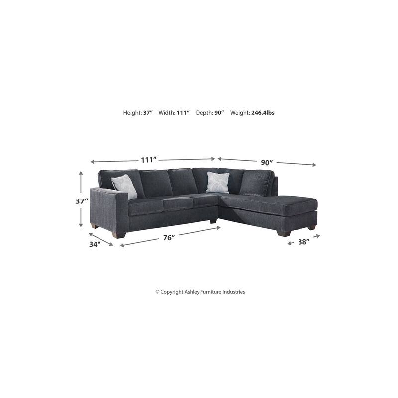Signature Design by Ashley Altari 2-Piece Sectional with Chaise - 110" W x 90" D x 37" H