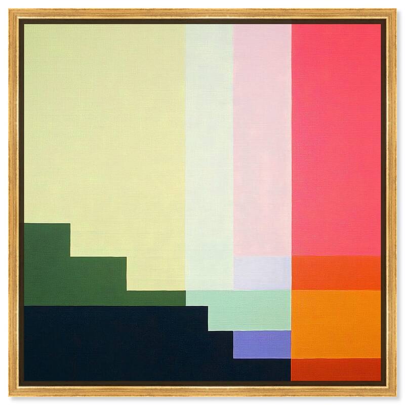 Rectilinear Rhapsody III Canvas by Art Remedy - 24" x 24" - Gold