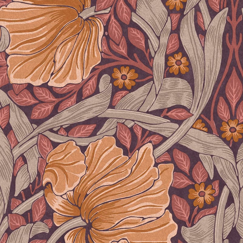 William Morris Pimpernel Plum Wallpaper