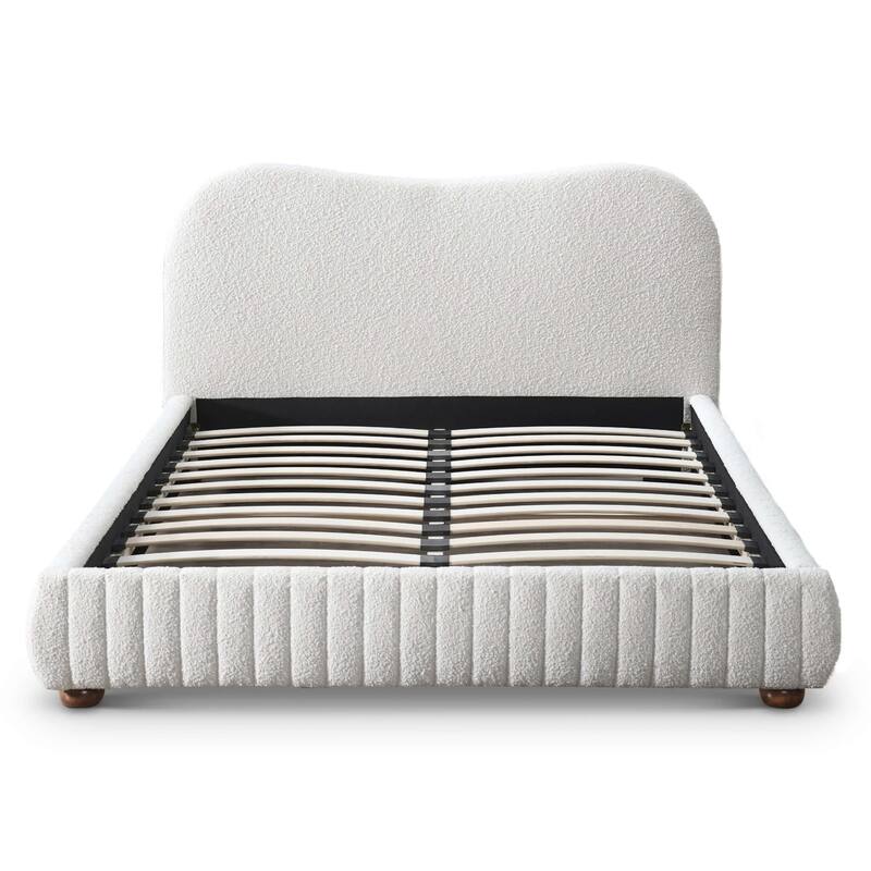 GDFStudio - Norme Modern Boucle Upholstered Low Profile Platform Bed