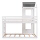 preview thumbnail 6 of 8, House Bunk Bed for Kids, Twin Over Twin Bunk Bed Frame, Wooden Floor Bunk Bed with Roof, Window, Guardrail, Ladder