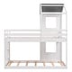 preview thumbnail 24 of 26, Twin Over Twin Bunk Bed with Shelves, Kids House Bed Wood Frame with Playhouse Roof, Window, Ladder and Safety Guardrails