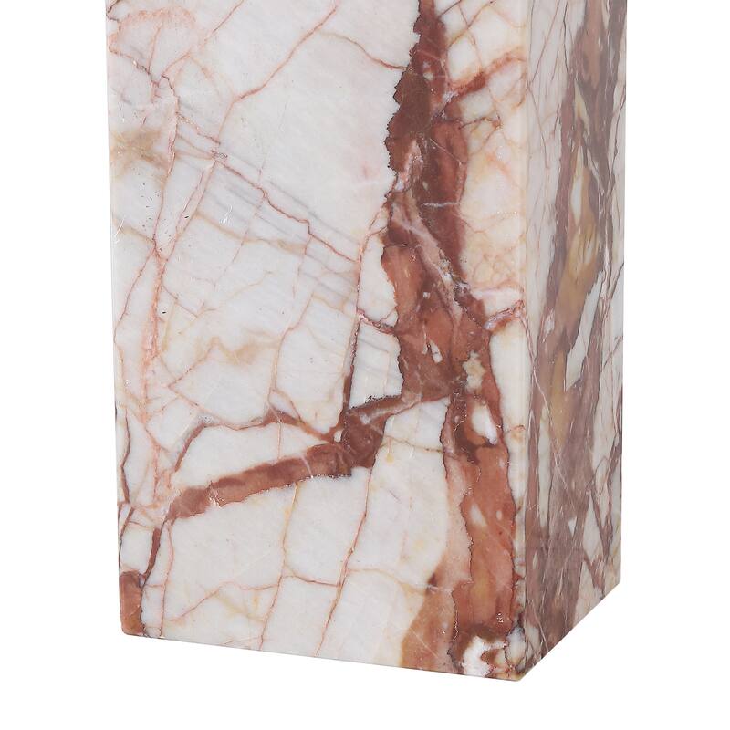 SAFAVIEH Couture Chrisette Marble Square Base Table Lamp - 15"W x 15"D x 28"H
