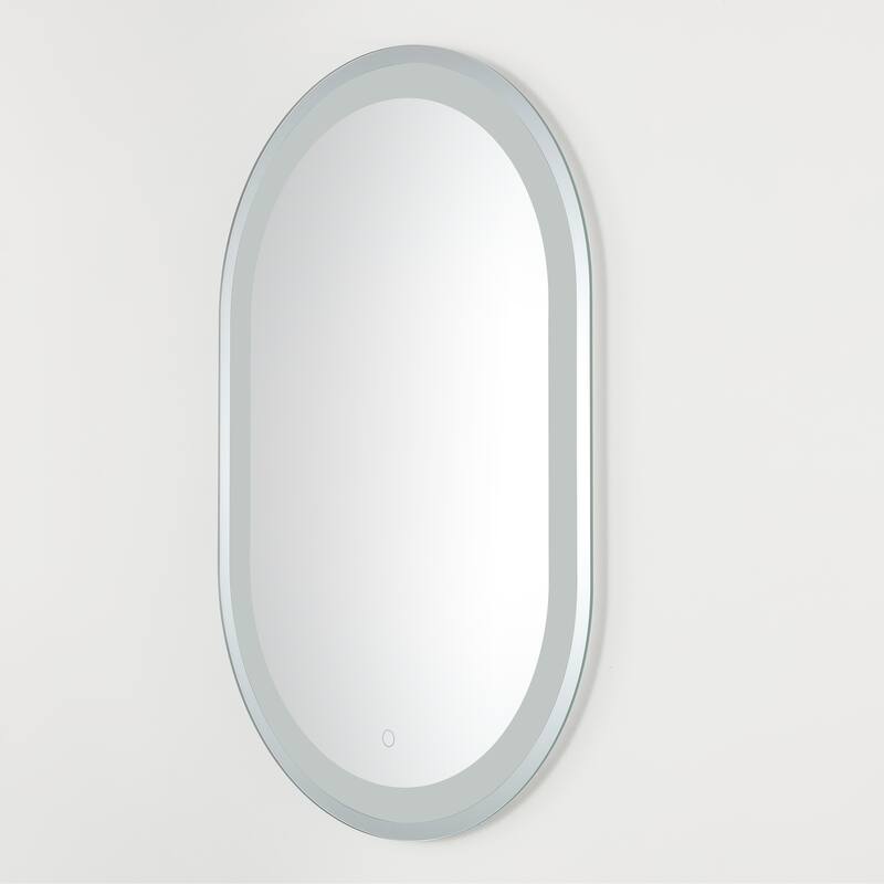 SAFAVIEH Carisa 24" Led Vanity Mirror - Silver / White - 24Wx1Dx36H