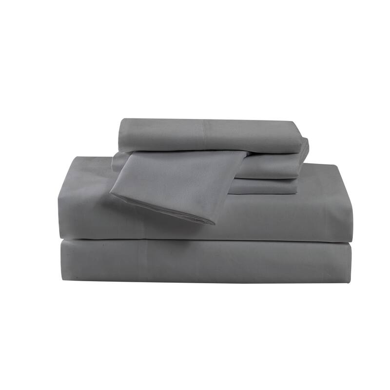 Cannon Heritage Solid 6 Piece Sheet Set (Includes Bonus Pillowcases) - Grey - Twin XL
