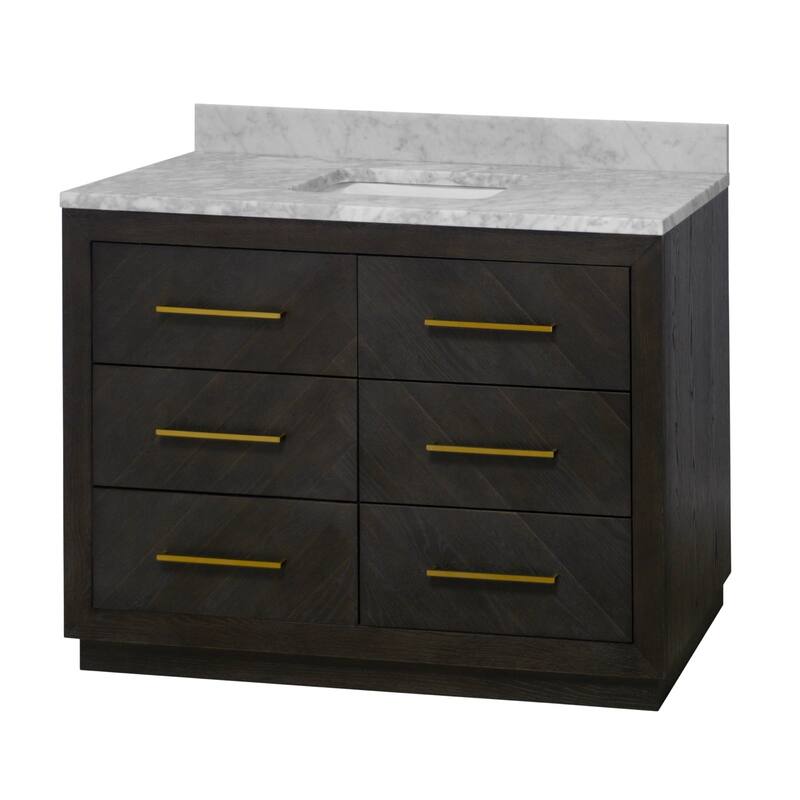 KitchenBathCollection Avery 48" Bathroom Vanity with Carrara Marble Top