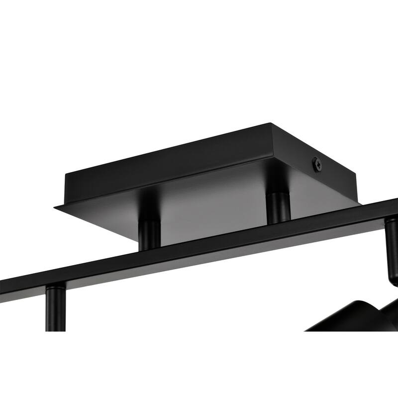 3 ft. 4-Light Matte Black Gimbal Head Track Lighting, Bulbs Included