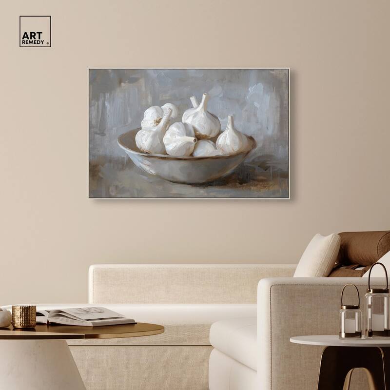Garlic Bowl Canvas by Art Remedy