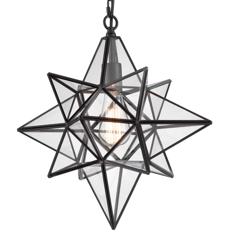 Viareggio Moravian Star Pendant Lights Clear Glass Shade 16 Inches