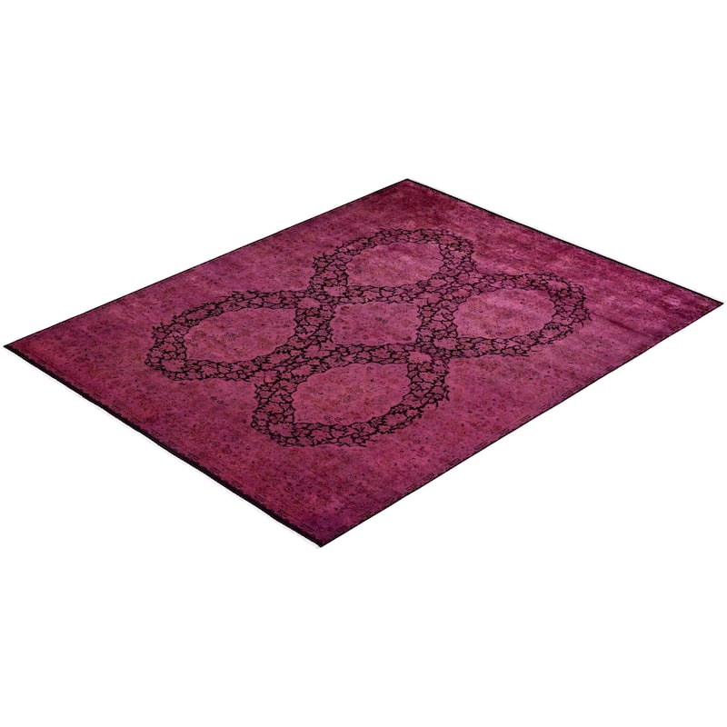 Overdyed, One-of-a-Kind Hand-Knotted Area Rug - Pink - 8' 2" x 10' 2"