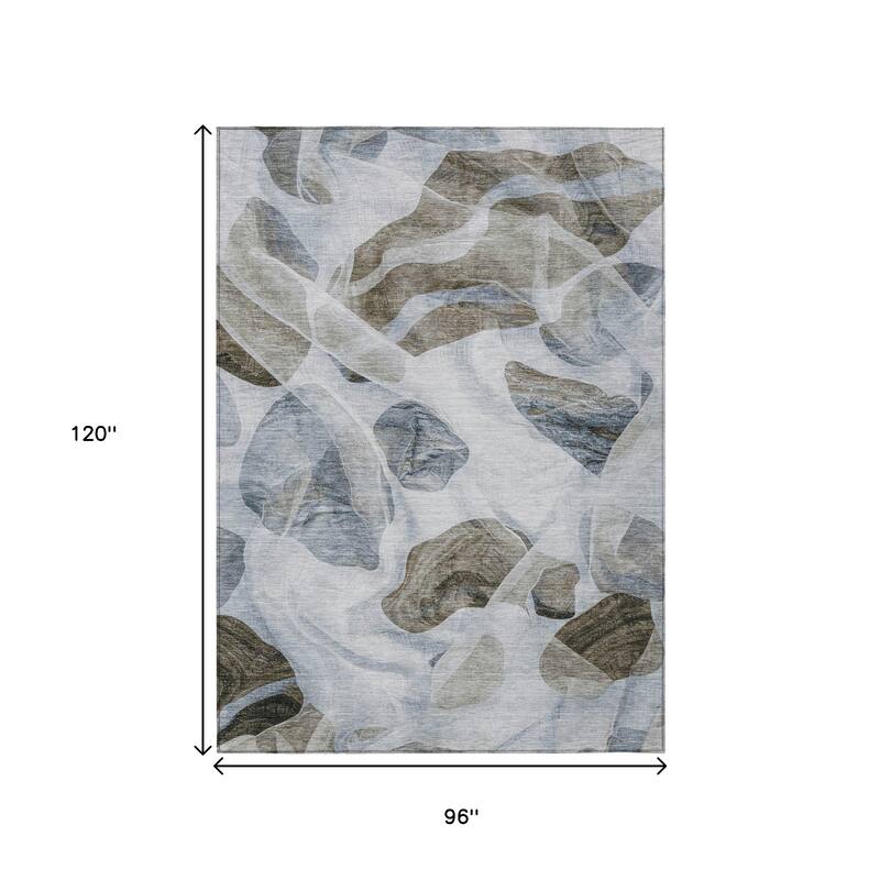 HomeRoots Abstract Transitional Rectangle Outdoor Rug