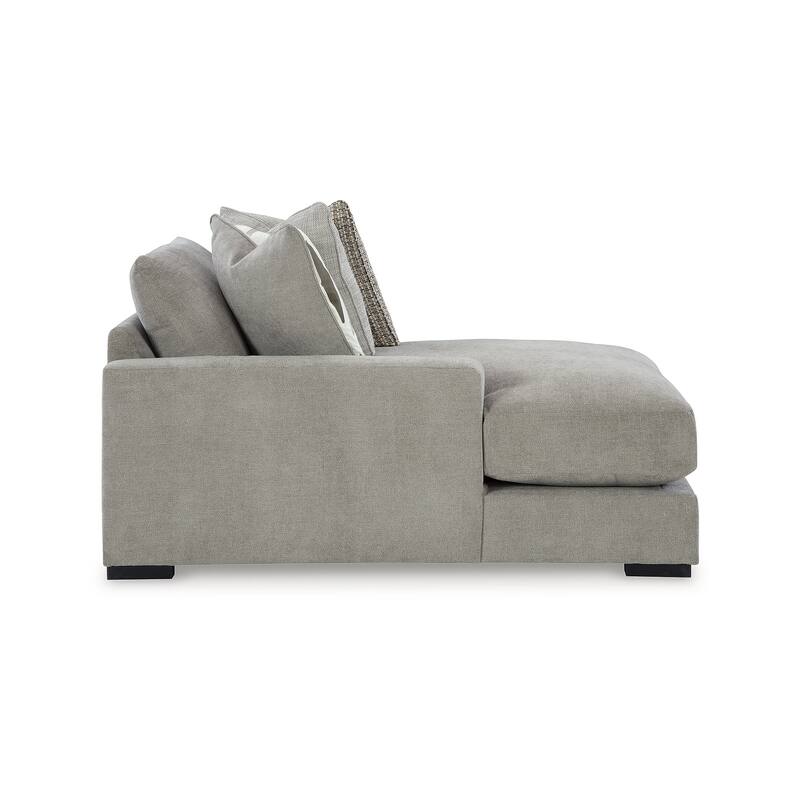 Signature Design by Ashley Aslan Court Light Gray 3-Piece Sofa Sectional with Chaise - 109" W x 65" D x 36" H