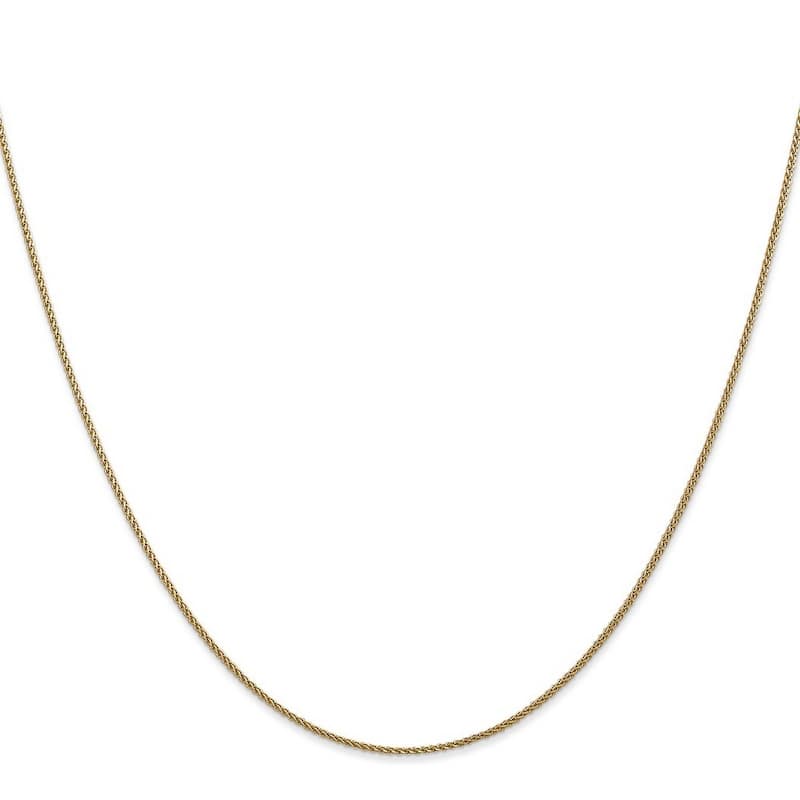 Curata 14k Lobster Claw Closure 1mm Solid Sparkle Cut Spiga Chain Bracelet
