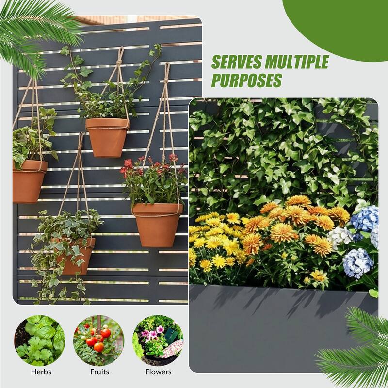 Raised Garden Bed Planter with Trellis Movable Planter Box with Lockable Wheels