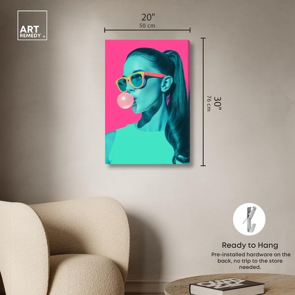 dimension image slide 3 of 6, Retro Chic I Modern Pop Art Canvas Print by Art Remedy