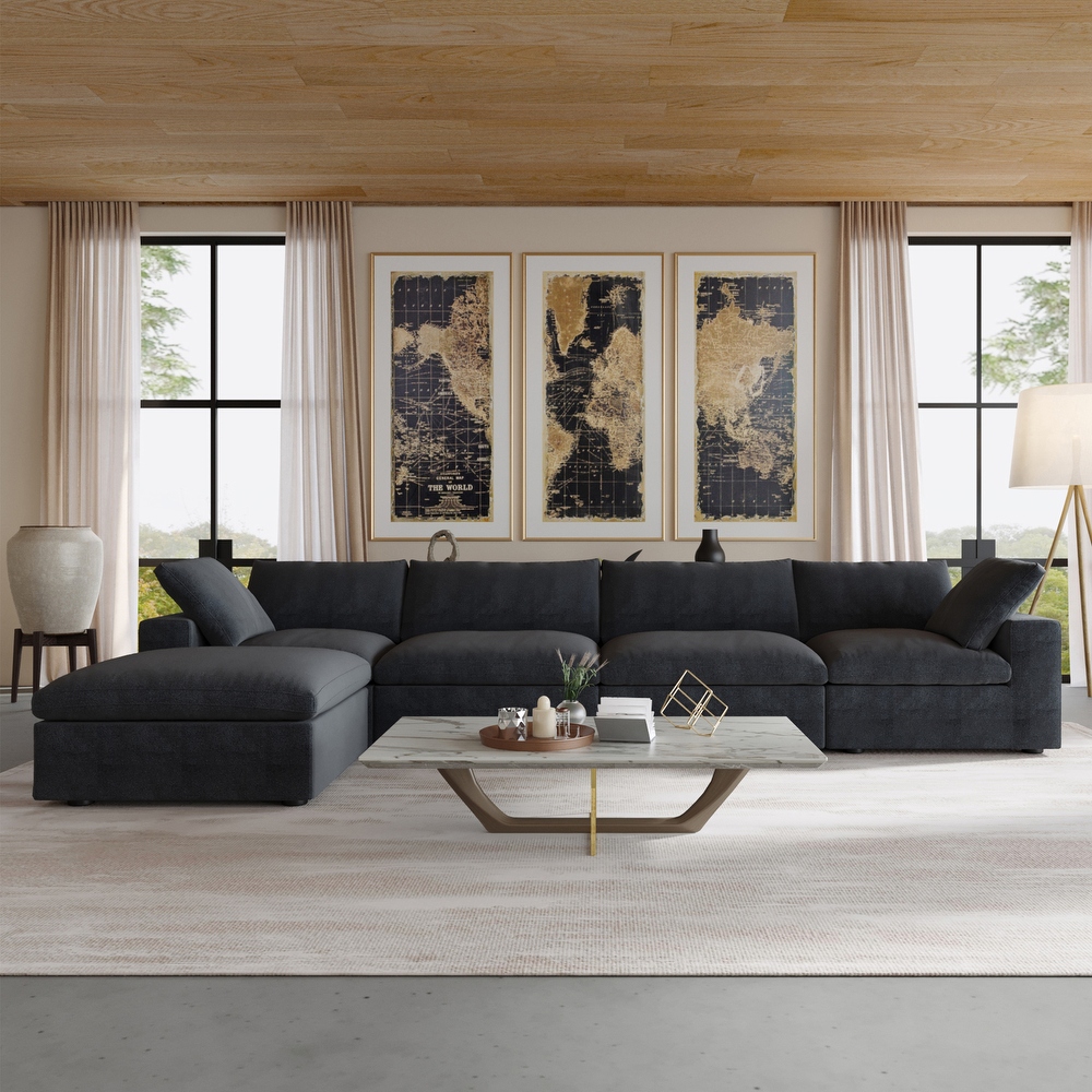 Comfy black sectional couch hot sale