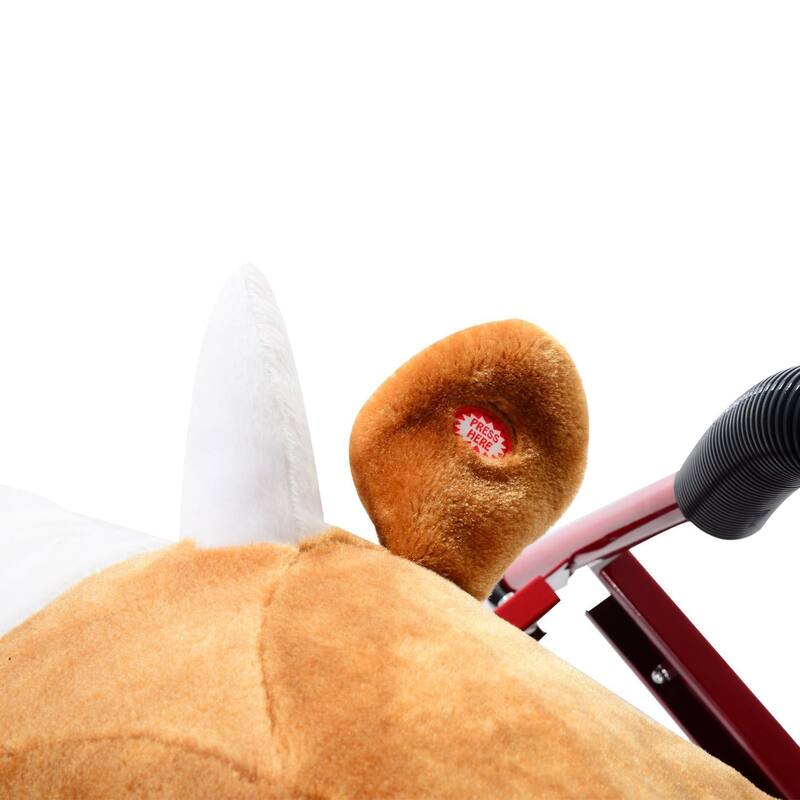Classic Plush Rocking Bull Toy with Authentic Sounds, Soft Body and Easy-Grab Handle for Kids 3+, Safe for Up to 176 lbs