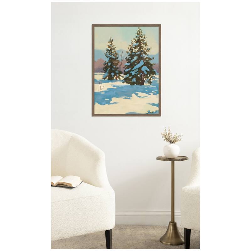 Kate and Laurel Morning Snow by Mary Sparrow Framed Canvas Wall Art Print