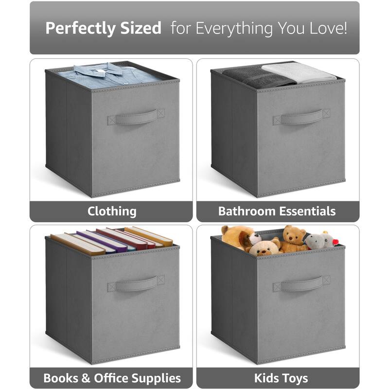 Sorbus Collapsible Cube Fabric Storage Bins (10.5" x 10.5"), 4 Pack