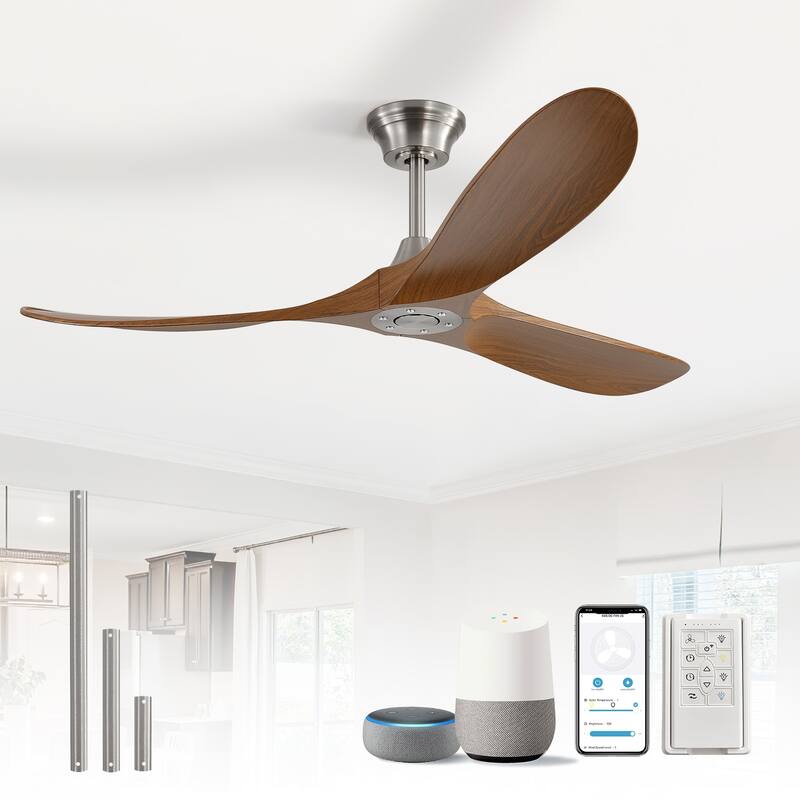 52''/60" Large Ceiling Fan without Lights, Remote Control and Reversible Motor Included, Smart Optinal