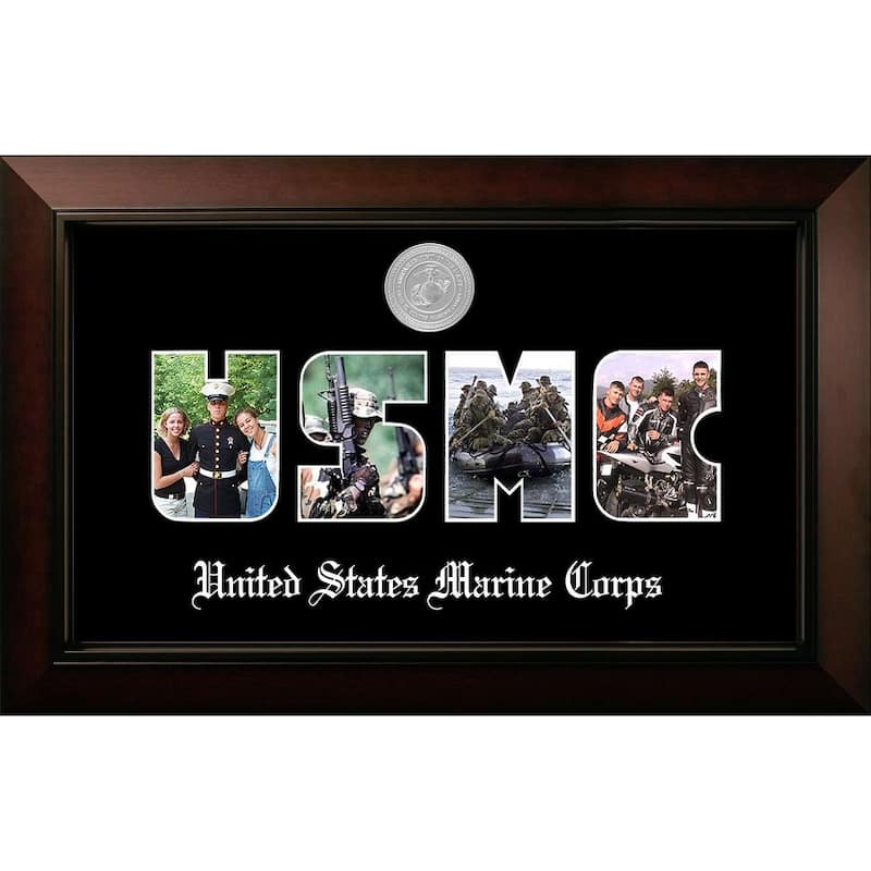 Patriot Frames Marine Collage Photo Legacy Frame with Silver Medallion