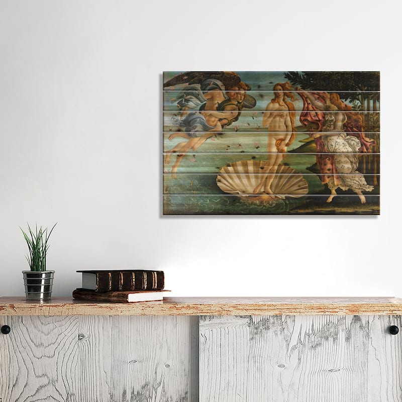 Birth of Venus Print On Wood by Sandro Botticelli - Multi-Color