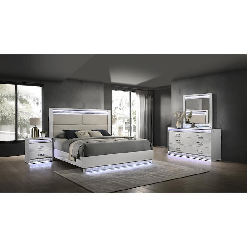 Glam Modern Style 2-Drawer Night stand Made with Wood