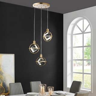 Hollywood 3 Light Pendant Gold Chandelier - Bed Bath & Beyond - 37175448