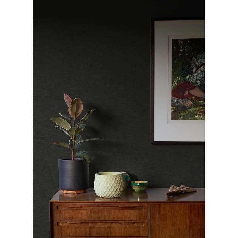 Advantage Estefan Black Distressed Texture Wallpaper - 20.9in x 396in x 0.025in - 20.9in x 396in x 0.025in