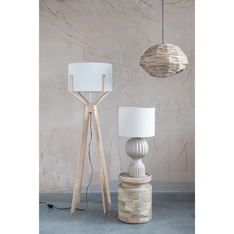 Collapsible Banana Fiber Ceiling Light - 18.0"L x 18.0"W x 15.3"H