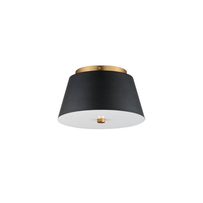 Maxim 10710 Miles 11" Wide LED Flush Mount Ceiling Fixture - Black / Natural Aged Brass