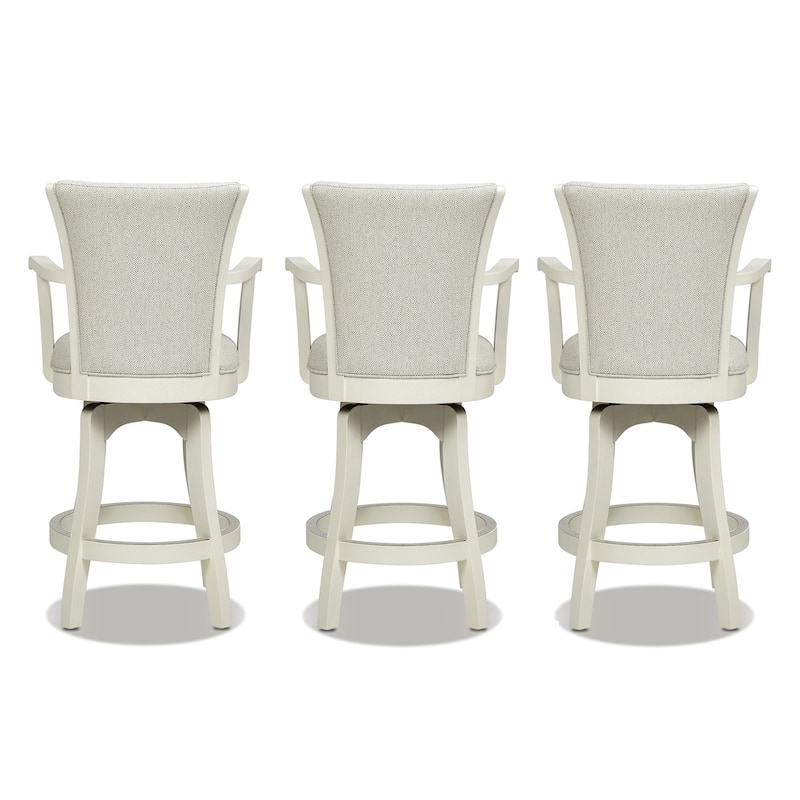 Williams 27" Swivel Upholstered Counter Stool with White Oak Wood Frame