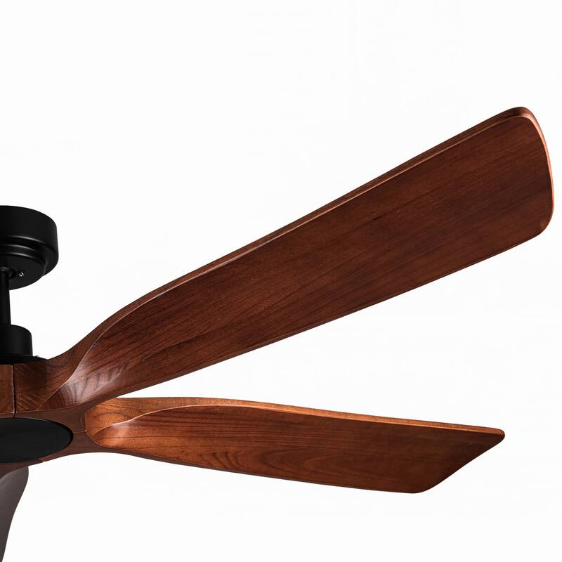 60 in. Walnut Wood Ceiling Fan with Remote Control,without Light